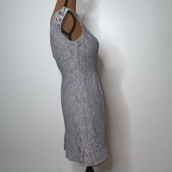 J. Crew, Elsa Dress Leavers Lace in Stormy Gray, Bridesmaid Women’s 0 Petite - Picture 8 of 13